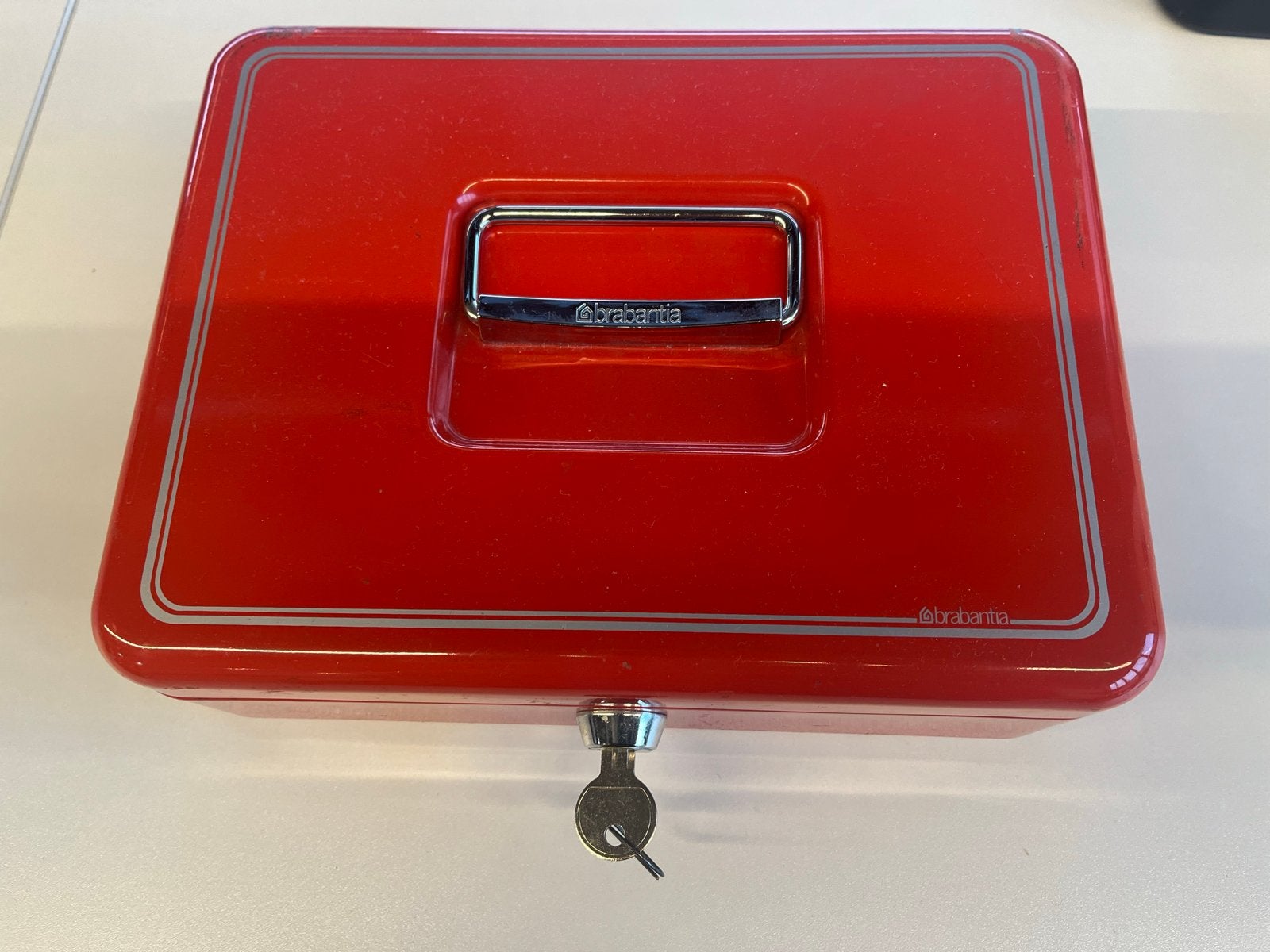 Brabantia geldkistje rood met sleutel - Vintage, Ophalen, Huis en Inrichting