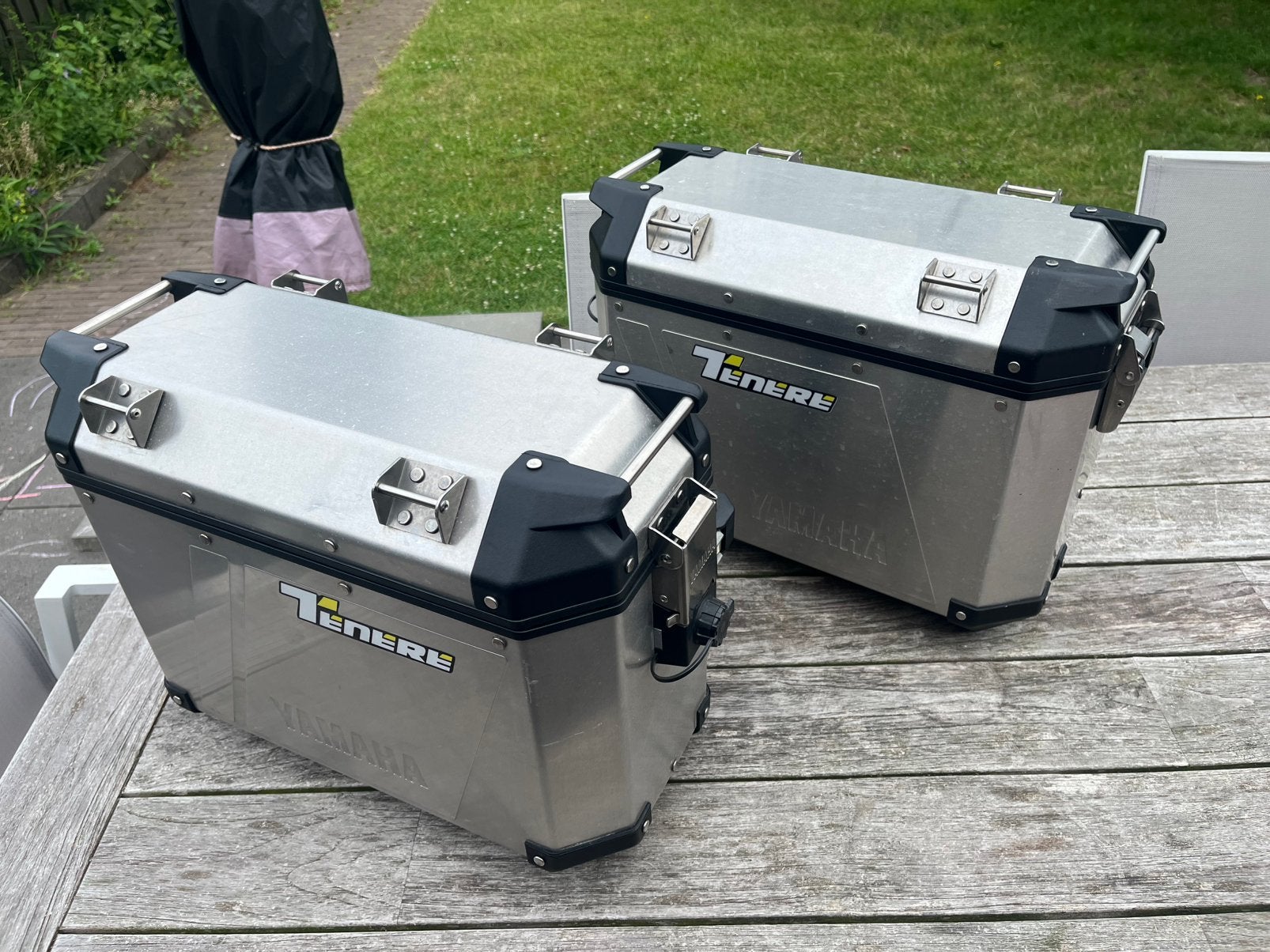 Originele Yamaha koffers + rek voor Tenere 700, Motoren, Accessoires | Koffers en Tassen, Ophalen, Gebruikt