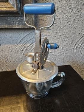 Jaren 50 mooie complete handmixer met glazen maatbeker, Ophalen of Verzenden