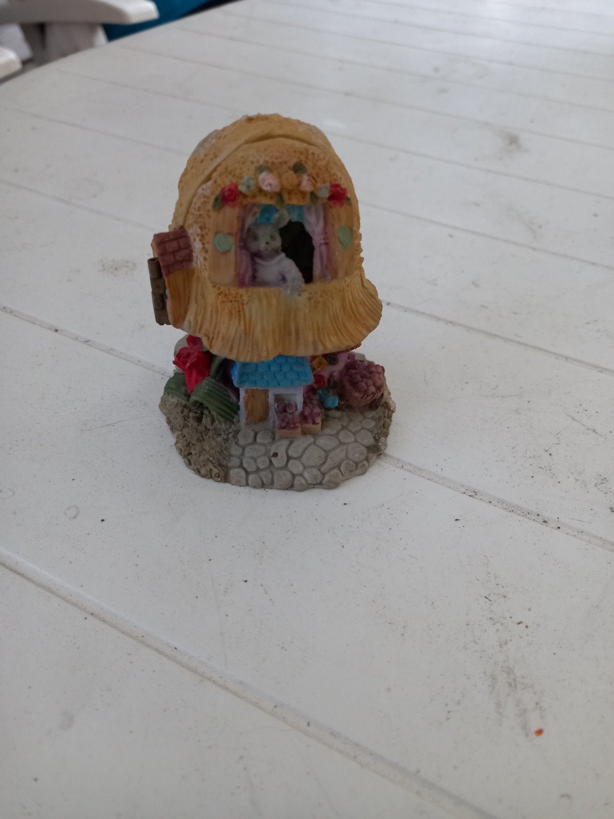 Schattig paddenstoel huisje met muizenfiguren, Ophalen of Verzenden, Gebruikt, Fantasy