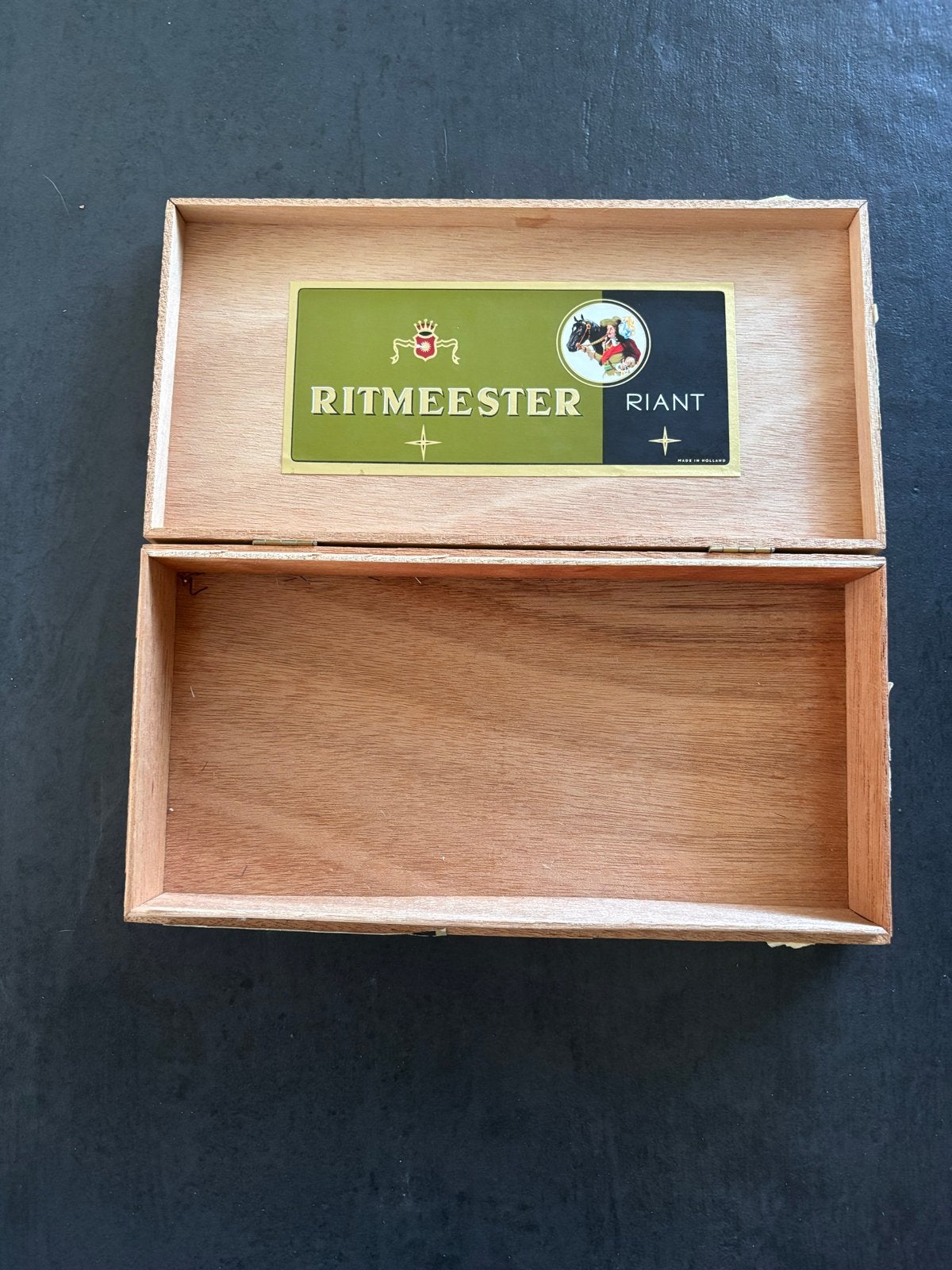 Vintage Ritmeester Riant Sigarenkistje Hout, Ophalen, Gebruikt, Tabaksdoos of Verpakking
