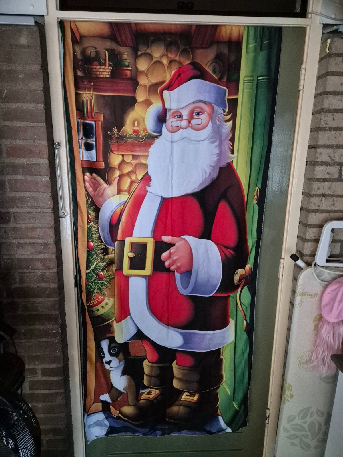 Deur spandoek kerstman 196x86cm, Ophalen, Nieuw