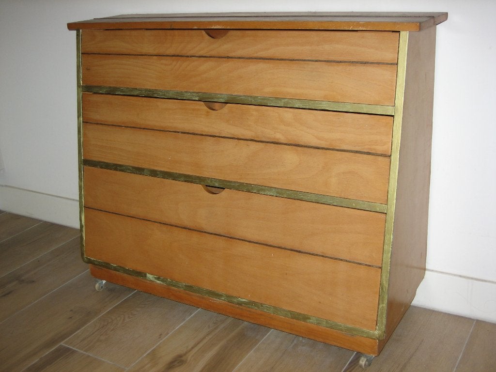 Schoolkast oude ladenkast, Ophalen, Gebruikt, 50 tot 100 cm, 3 of 4 laden