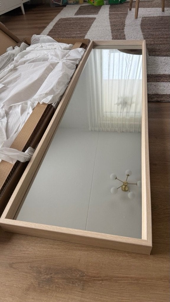 Oak Ikea Nissedal mirror, Huis en Inrichting, Ophalen, Minder dan 50 cm, 100 tot 150 cm, Zo goed als nieuw