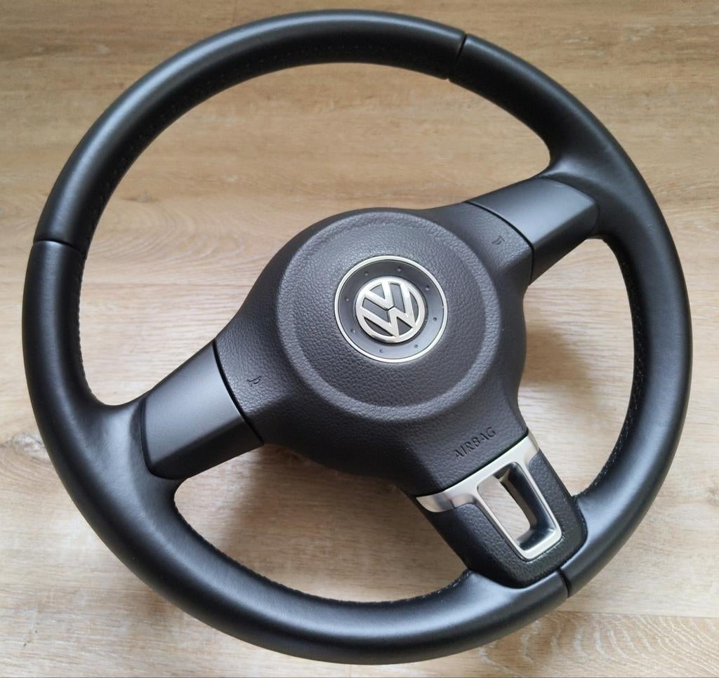 VW Transporter T5 en Caddy leren facelift stuur zeer mooi, Auto-onderdelen, Besturing, Ophalen of Verzenden, Gebruikt, Volkswagen