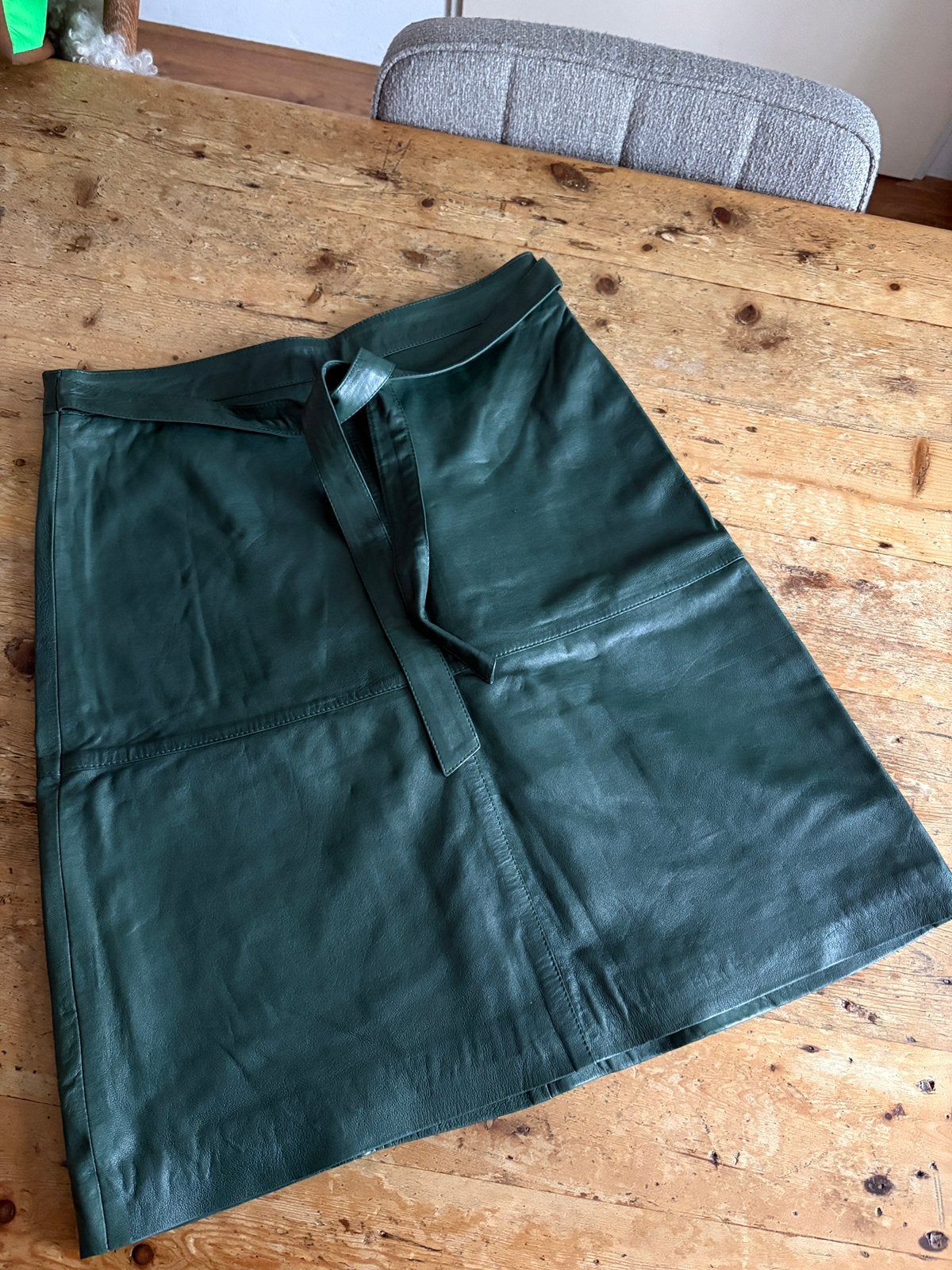 Summum Woman leren midi rok groen L, Kleding | Dames, Maat 42/44 (L), Ophalen of Verzenden, Zo goed als nieuw, Knielengte