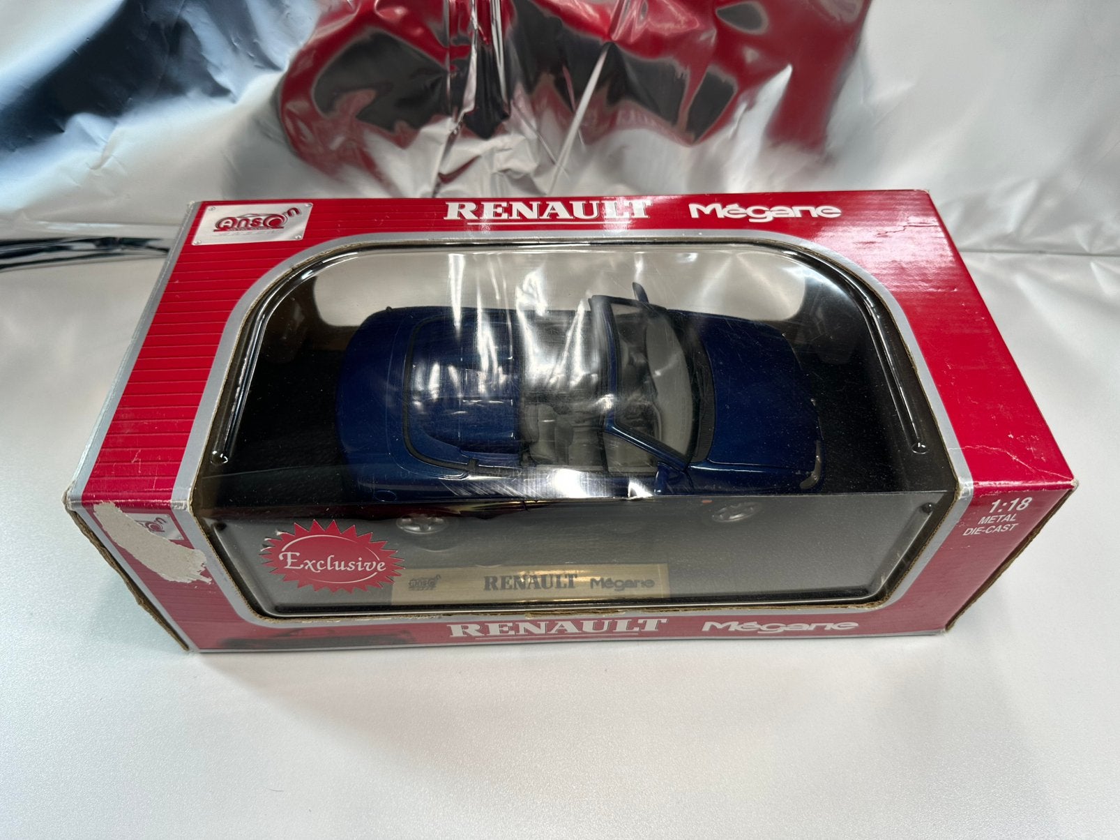 Renault Megane Cabriolet. Anson. 1:18, Hobby en Vrije tijd, Ophalen of Verzenden, Gebruikt, Auto, Anson