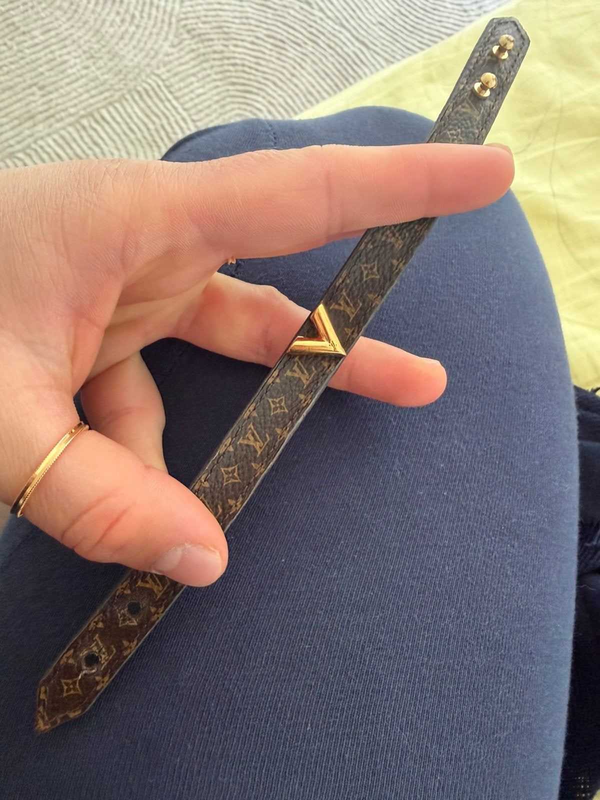 Louis vuitton armband, Verzenden, Zo goed als nieuw, Bruin, Leer