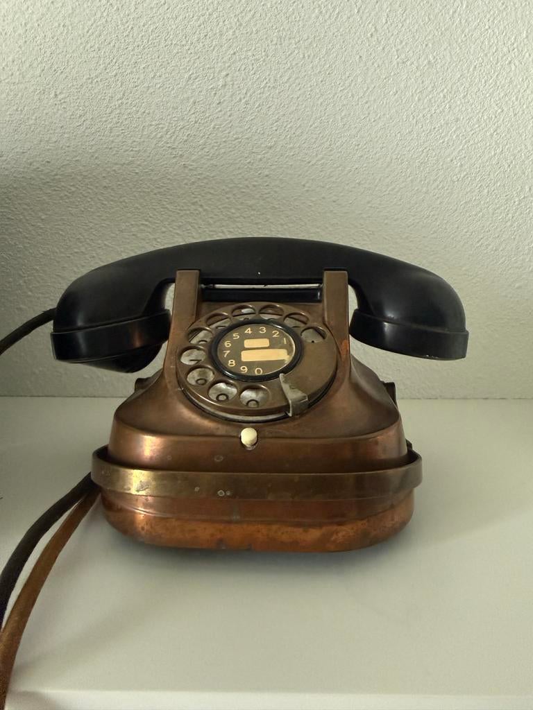 Vintage Koperkleurige RTT 56 Telefoon uit 1956 - Decoratie, Ophalen of Verzenden
