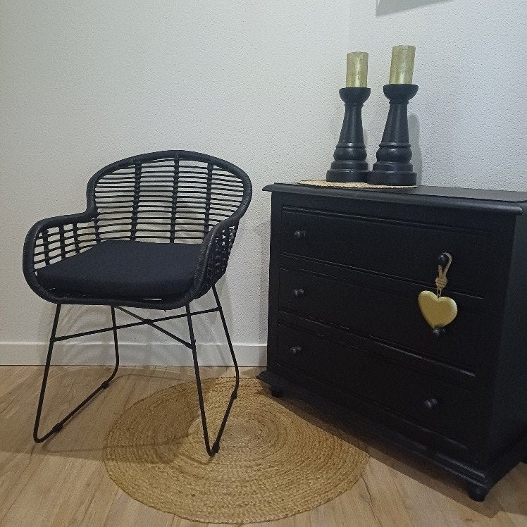 rotan stoel, incl. kussen. leuk op een babykamer, Ophalen, Overige merken, Zwart, Nieuw