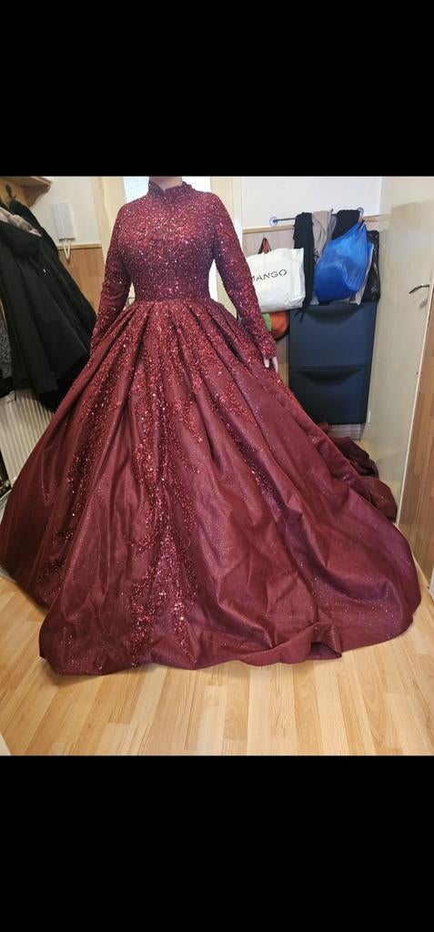 Prachtige Henna jurk - Feestelijke gelegenheden, Maat 42/44 (L), Ophalen of Verzenden, Rood, Onbekend