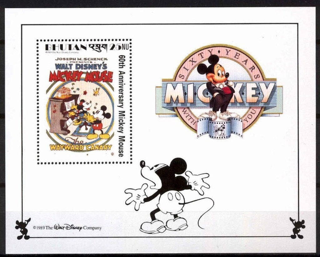 Bhutan Walt Disney 60 jaar Mickey Donald MNH, Verzenden, Postfris, Oost-Azië