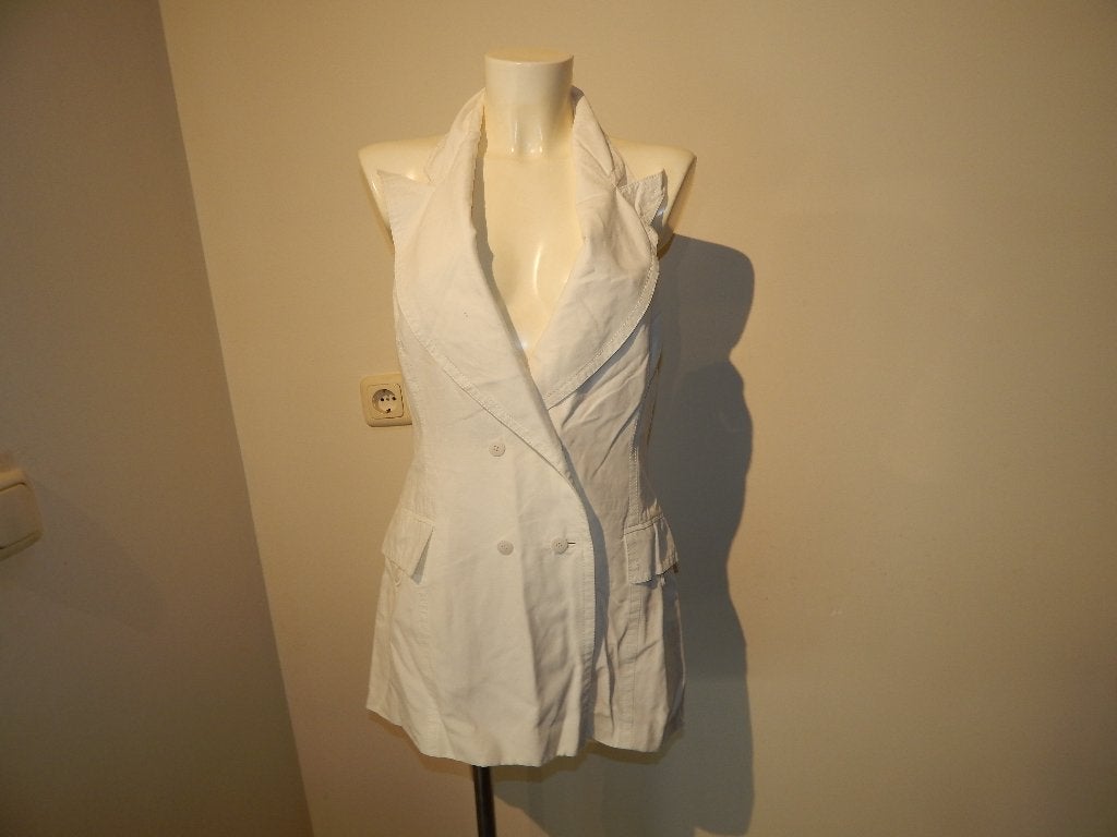GF Ferre stylvol top tuniek halter model kraag open rug IT44, Verzenden, Wit, Gedragen, Maat 38/40 (M)