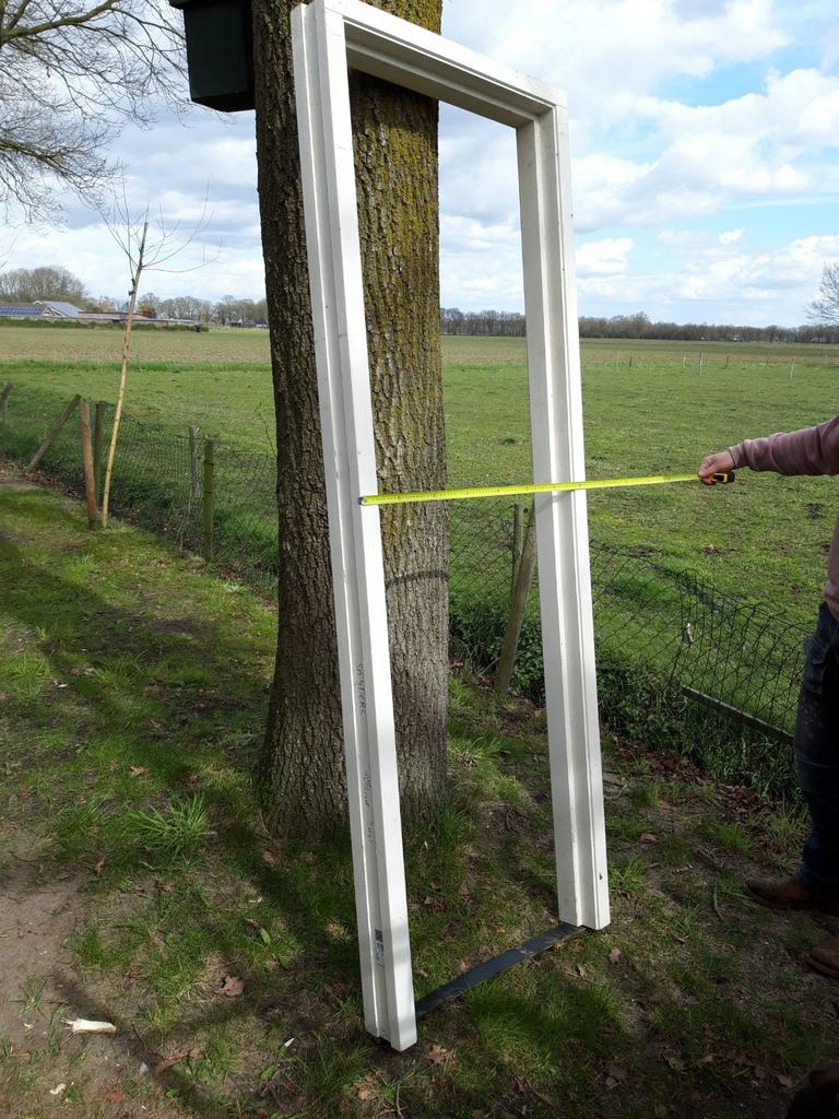 Hardhouten buitendeurkozijn speciaal voor smalle deur, Ophalen, Minder dan 80 cm, Overige typen, Zo goed als nieuw