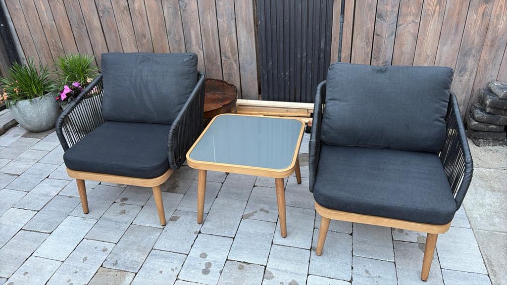 Tuinset, Tuin en Terras, Gebruikt, Bijzettafel, Tuinset, Hout