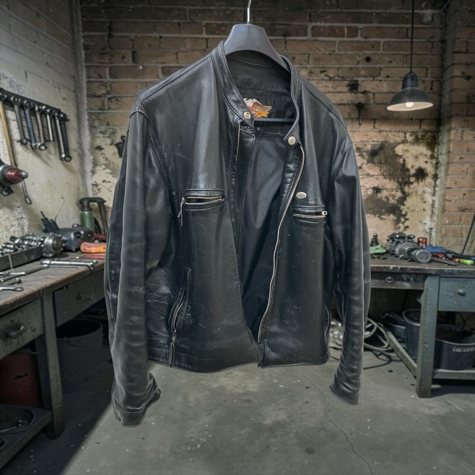 Harley Davidson XL motorjas leer jaren '80-'90, Heren, Jas | leer, Huysmans, Ophalen of Verzenden