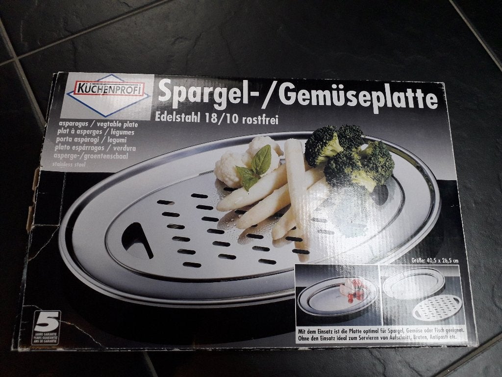 schalen voor oa. asperges ed, nieuw in doos, 2 typen, Overige typen, Ophalen of Verzenden, Zo goed als nieuw, Metaal