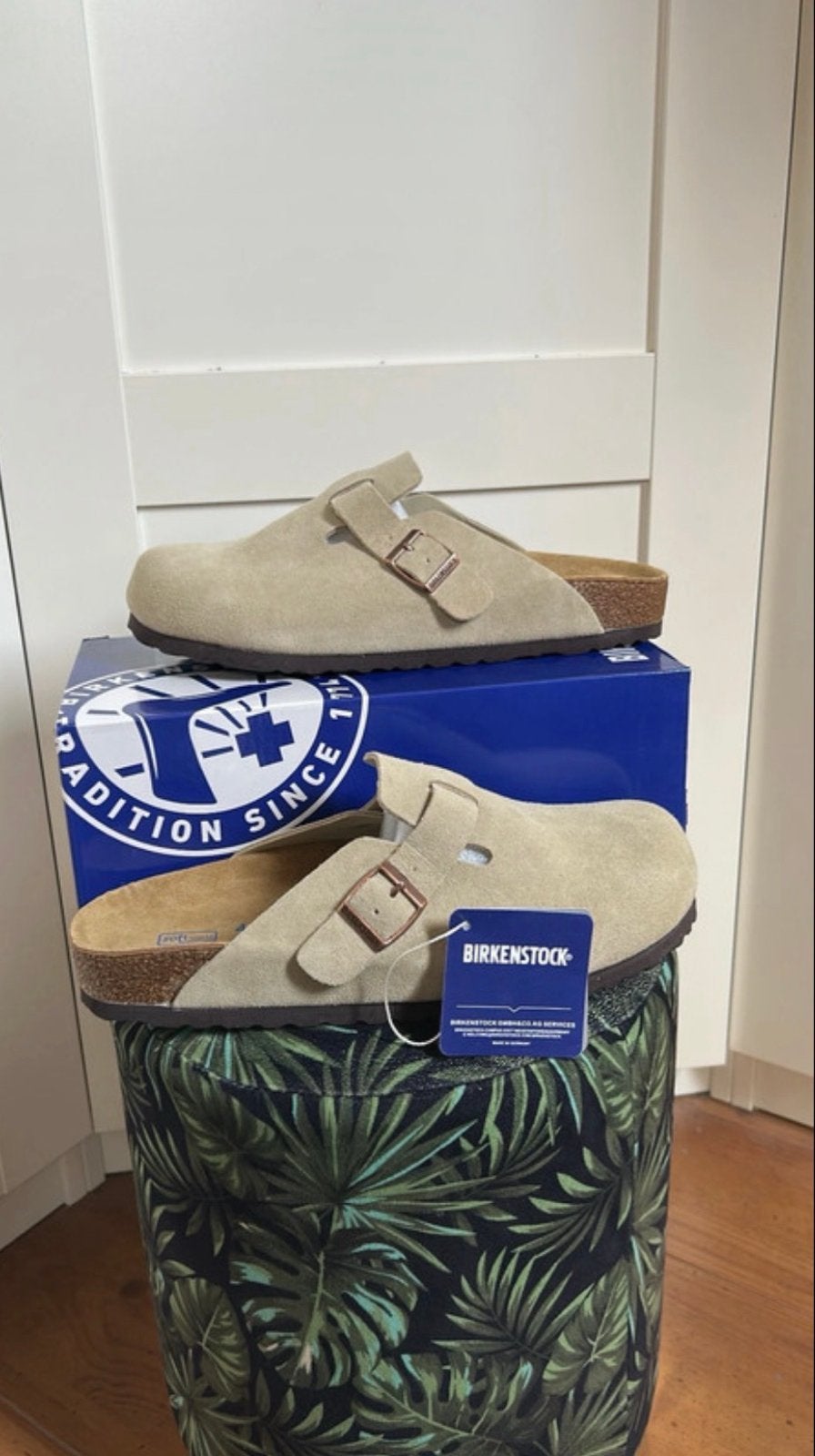 Birkenstock Boston Klompen Maat 42 Khaki, Ophalen of Verzenden, Nieuw, Overige kleuren, Slippers