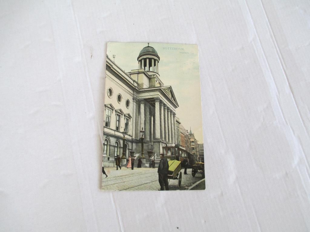 oude ansichtkaart rotterdam stadhuis, Ophalen of Verzenden, Voor 1920, Gelopen, Zuid-Holland