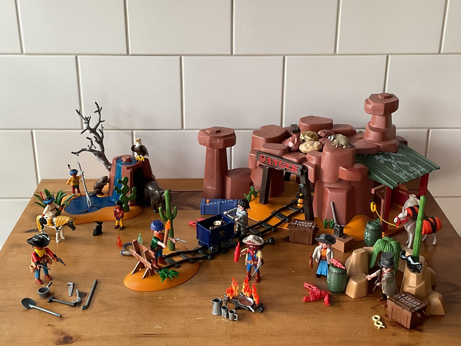 PLAYMOBIL UITGEBREIDE WESTERN GOUDMIJN  🌚 🦅  SUPERSET !!, Kinderen en Baby's, Ophalen of Verzenden, Gebruikt