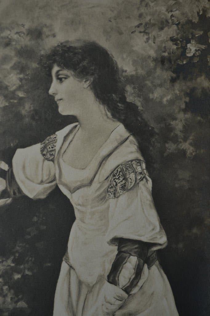 belgie 1904 vrouw heel lang haar plukt bloemen, Ophalen of Verzenden, Voor 1920, Gelopen, Sterren en Beroemdheden