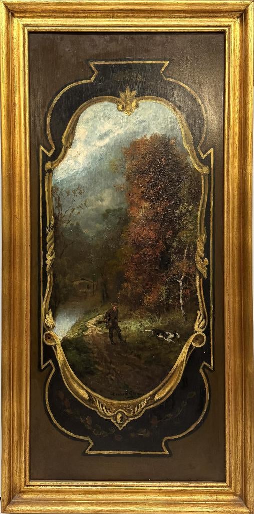 309. Olieverfschilderij, T. Lévigne, 1890, Antiek en Kunst, Ophalen of Verzenden