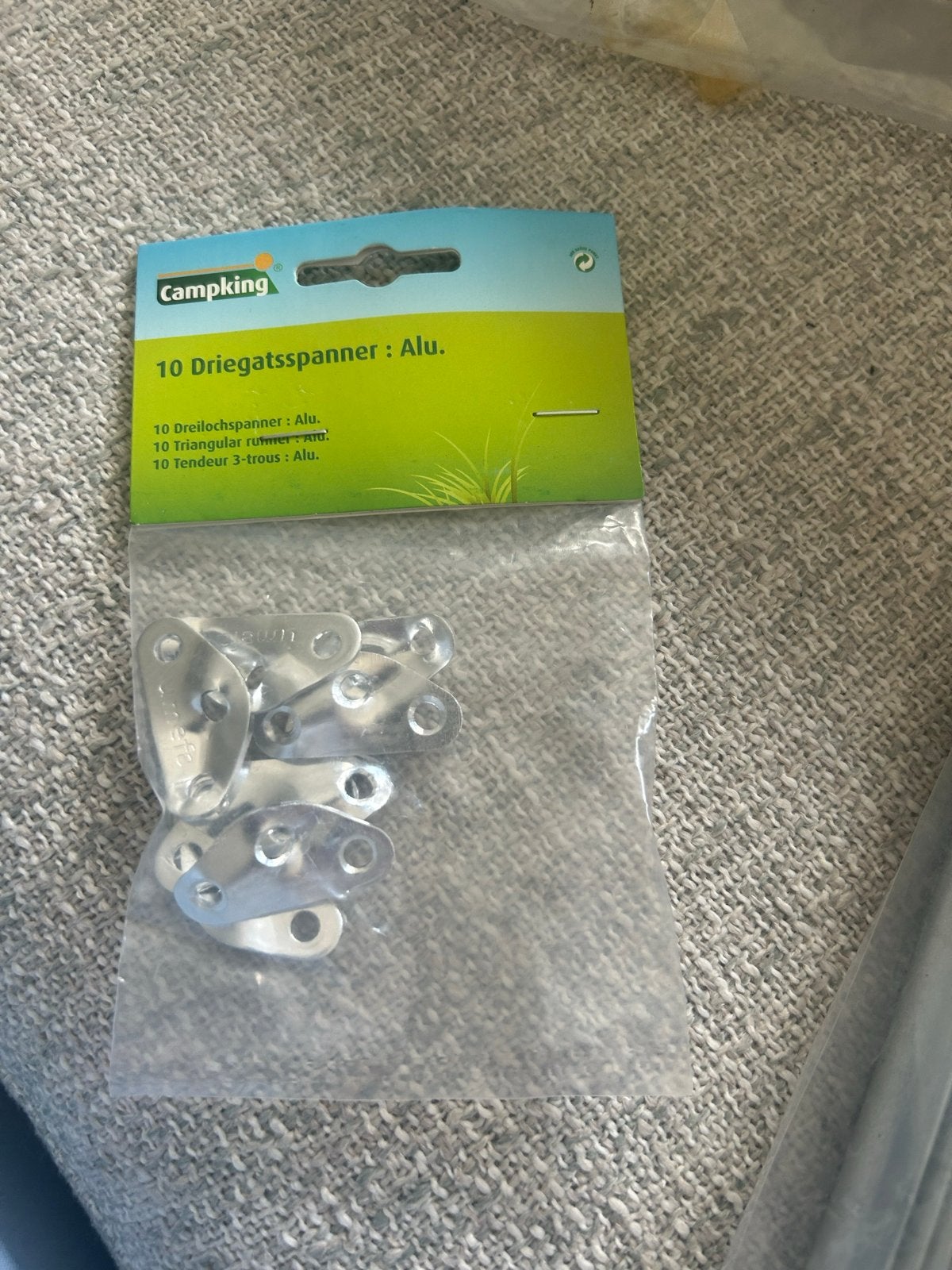 Campking Driehoekige Scheerlijnspanners - Aluminium (10 stuk, Ophalen, Nieuw