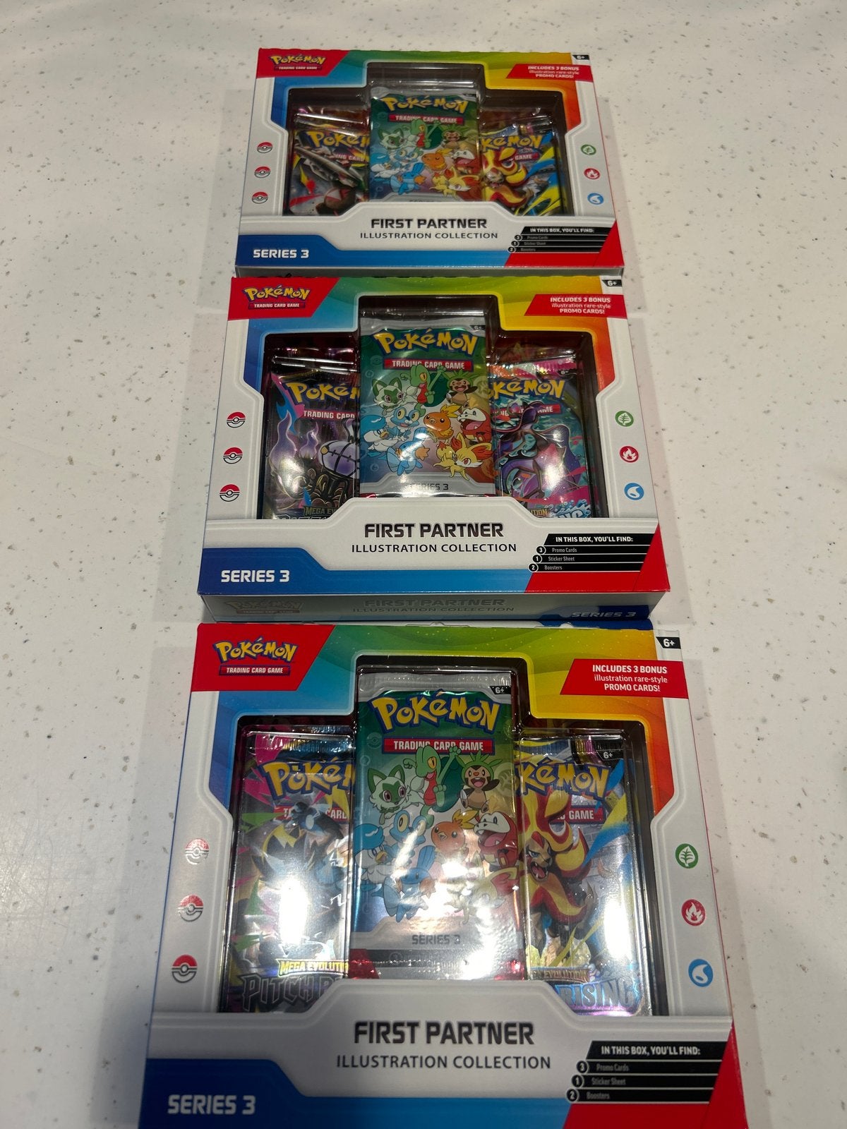 3x Pokémon First Partner Illustration Collection Series 3, Ophalen of Verzenden, Nieuw, Boosterbox
