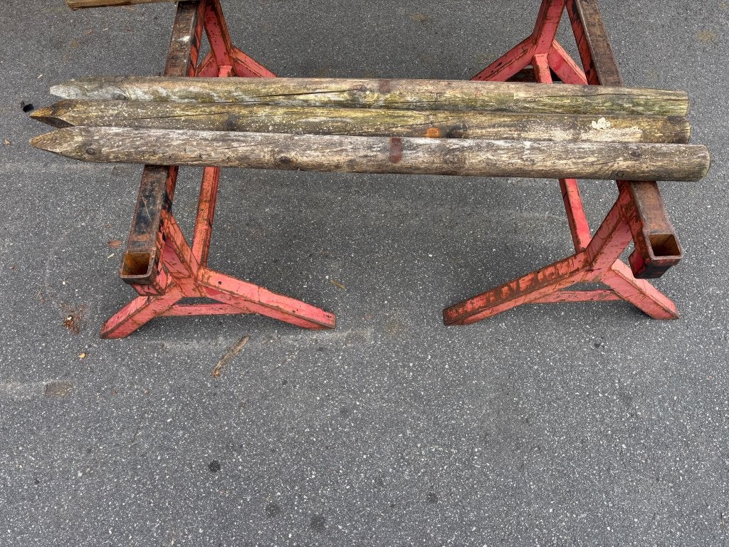 Grenen palen gefreesd gepunt en gekruind Ø7,5x150cm nr. 760, Ophalen, Zo goed als nieuw, Minder dan 180 cm, Palen
