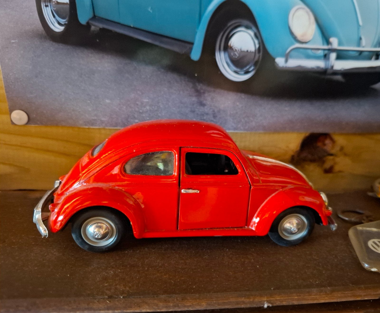 Rode Volkswagen Kever modelauto, Ophalen of Verzenden