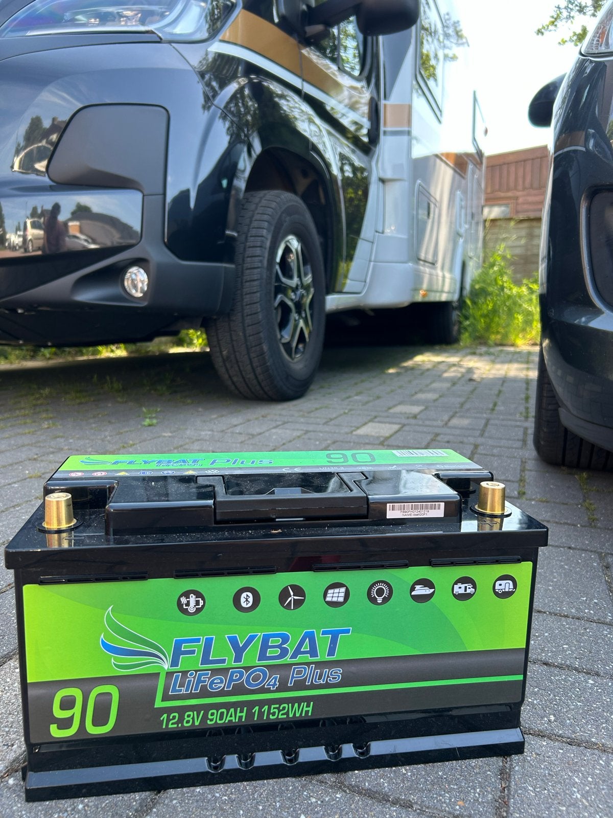 Flybat LiFePO4 Plus 90Ah 12.8V Lithium Accu Camper/Boot, Ophalen, Zo goed als nieuw