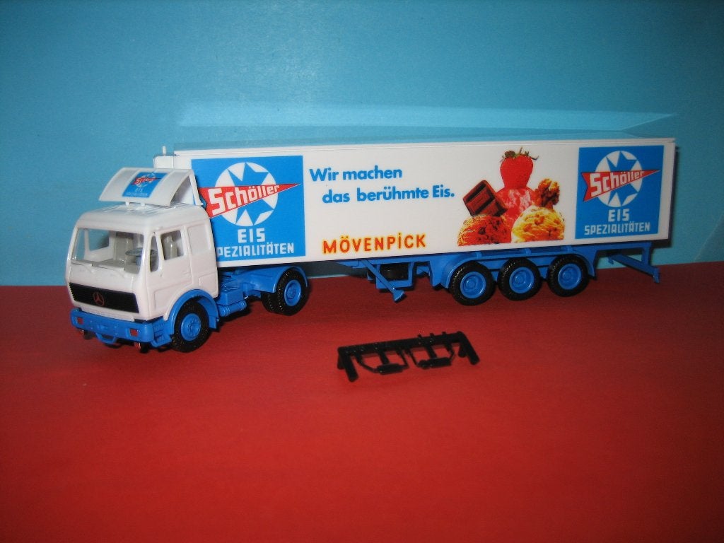 Scholler-Eis  MERCEDES met oplegger  Herpa, Ophalen of Verzenden, Zo goed als nieuw, Bus of Vrachtwagen, Herpa