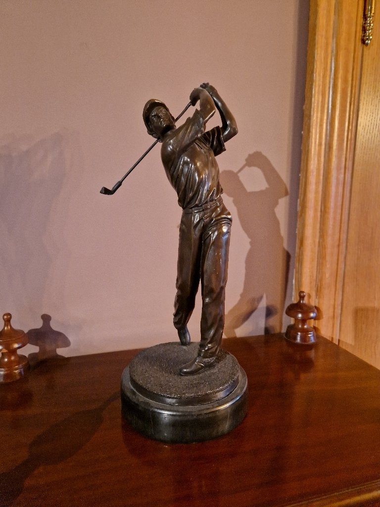 Vintage Bronzen beeld " The Golfer ", Antiek en Kunst, Ophalen of Verzenden