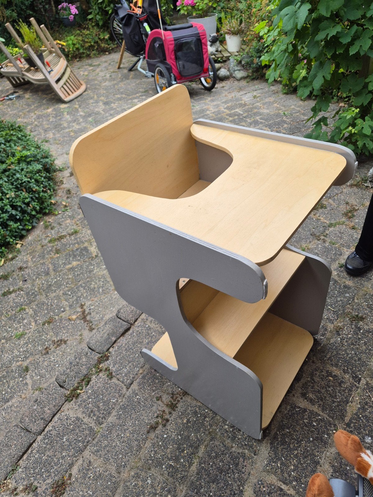 Houten meegroeistoel voor kinderen, Kinderen en Baby's, Kinderstoelen, Ophalen, Gebruikt, Meegroeistoel, Afneembaar eetblad