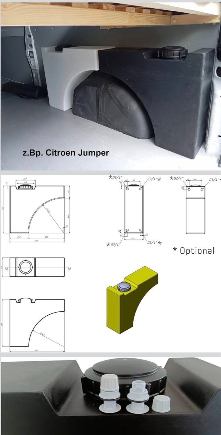 Varile 55L watertank voor camper of buscamper, Caravans en Kamperen, Ophalen of Verzenden, Nieuw