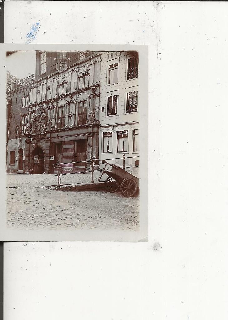 Dordrecht Poort,Hotel en handkar Foto 1910, Ophalen of Verzenden, Voor 1920, Ongelopen, Zuid-Holland