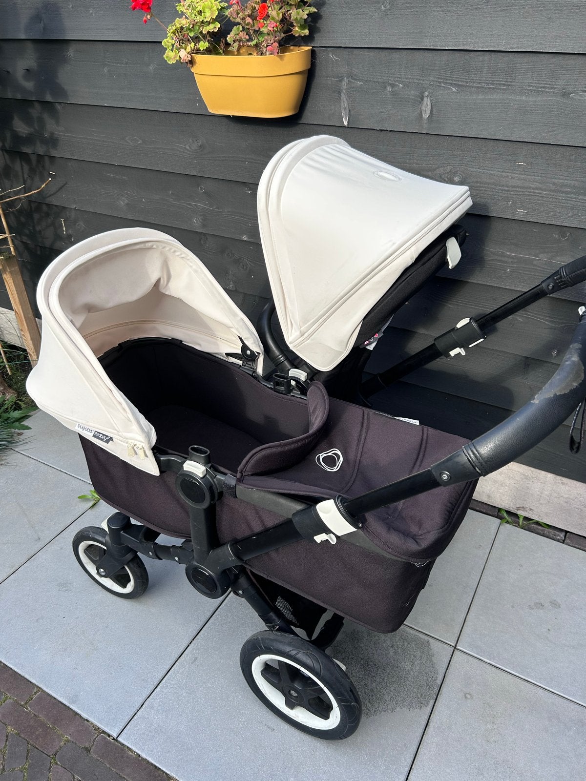 Bugaboo Donkey 2 Duo kinderwagen - Zwart/Wit, Ophalen, Gebruikt, Combiwagen, Duowagen