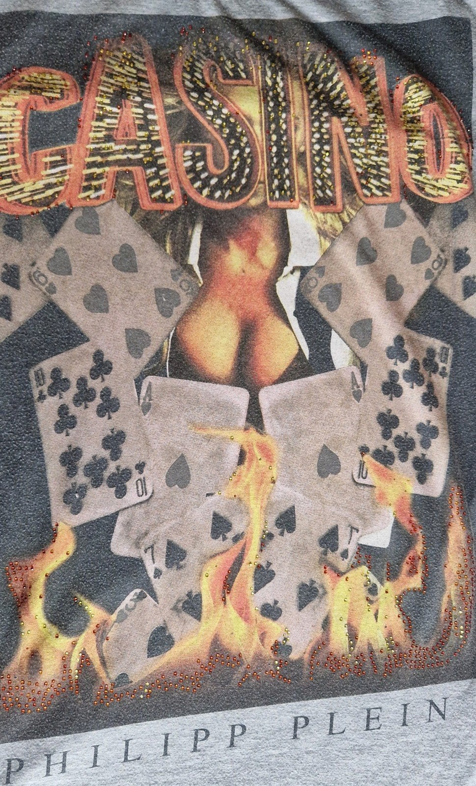 Philipp Plein T-shirt "Casino" - Maat L, Maat 52/54 (L), Ophalen of Verzenden, Philipp Plein, Grijs