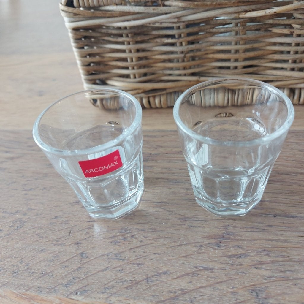 Arcomax - mini shot glaasjes - 2 stuks, Ophalen of Verzenden, Zo goed als nieuw, Borrel- of Shotglas