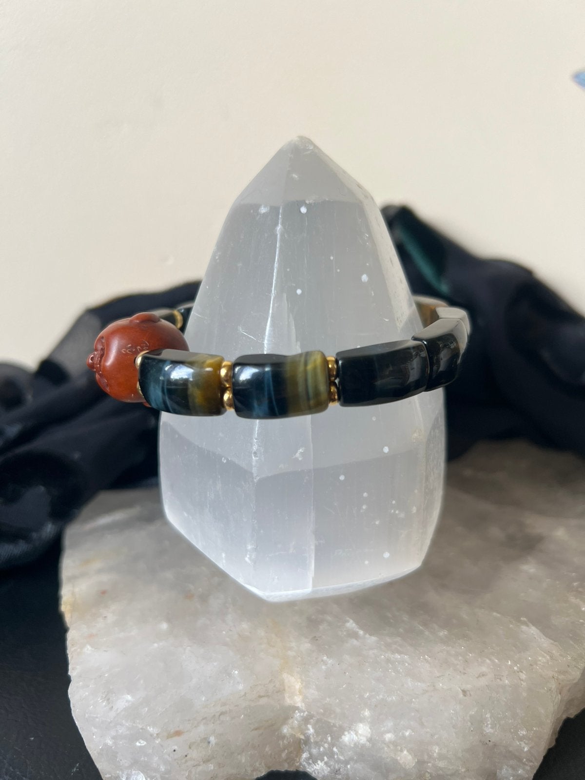 Valkenoog ojime bead zilver amulet beschermt geluk intuïtie, Met bedels of kralen, Magnolia11, Nieuw, Ophalen of Verzenden