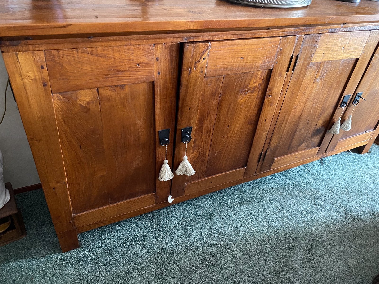 Dressoir teak kleurig, Ophalen, 150 tot 200 cm, Teakhout, Zo goed als nieuw