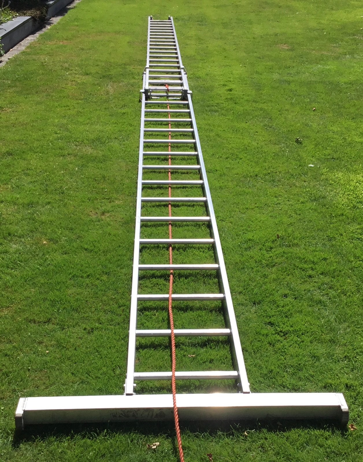2 Delige uitschuifbare aluminium ladder, Ophalen, Gebruikt, Opvouwbaar of Inschuifbaar, 4 meter of meer