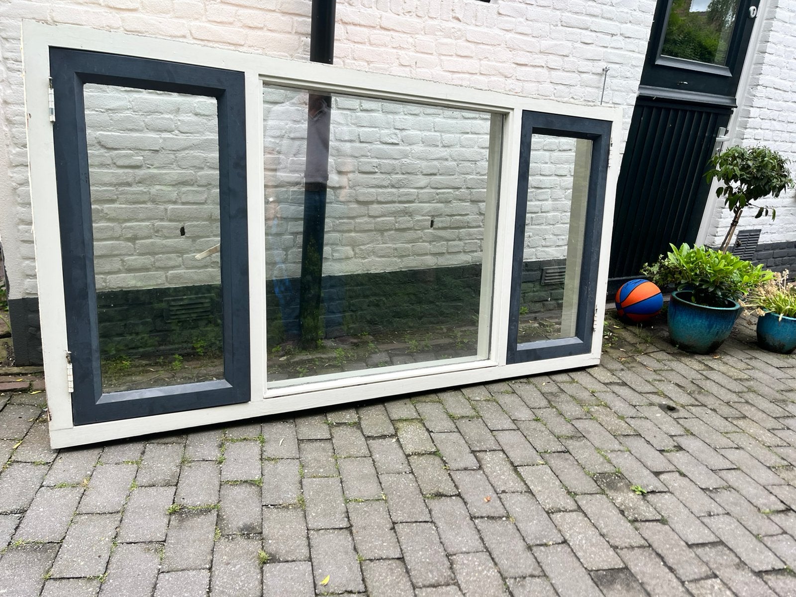 Hardhouten kozijn, Doe-het-zelf en Verbouw, Kozijnen en Schuifpuien, Gebruikt, Raamkozijn, Hout, Ophalen
