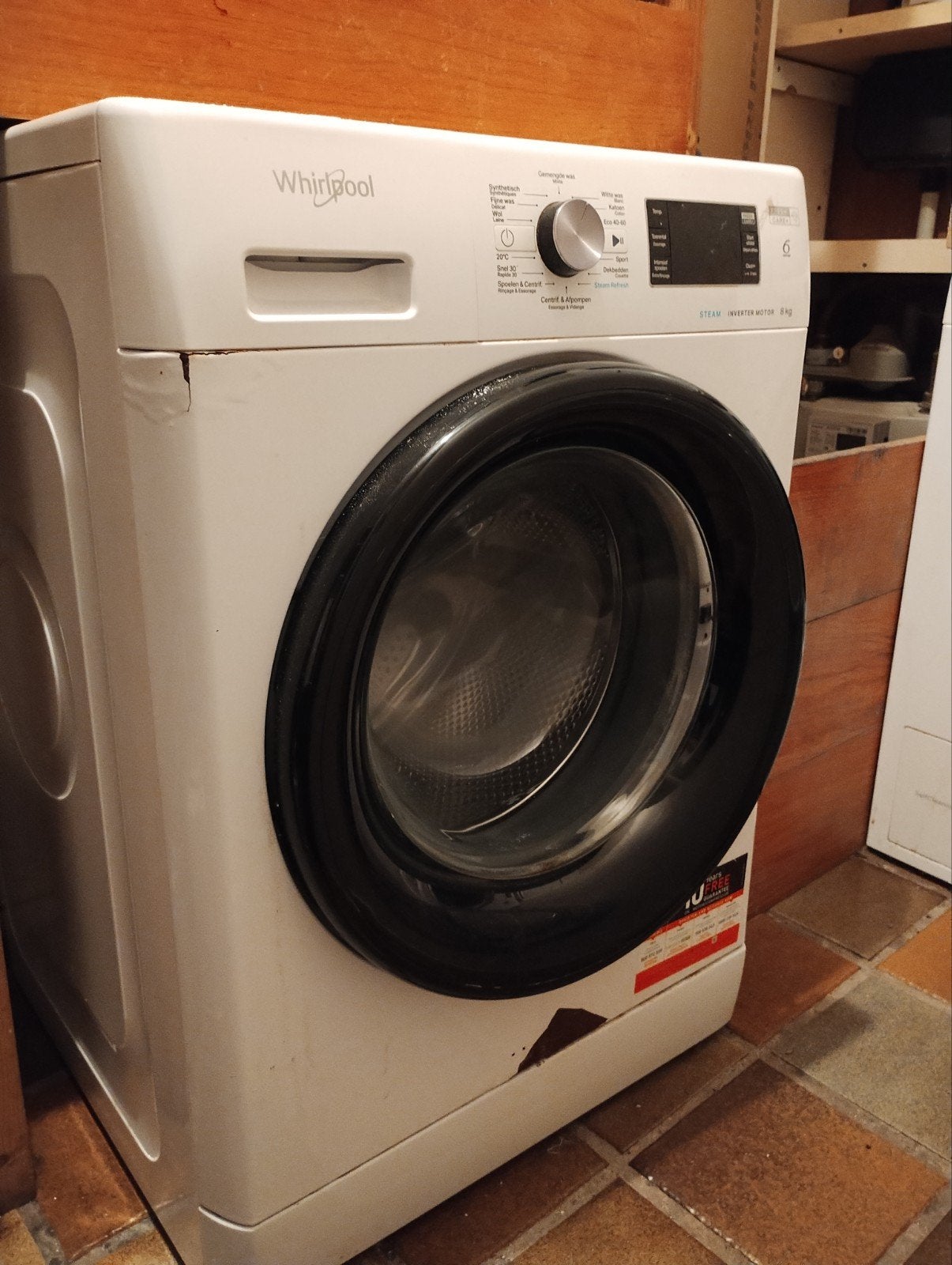 Whirlpool Wasmachine 8kg ophalen 25/8 of 26/8, Ophalen, Gebruikt, 1600 toeren of meer, Voorlader