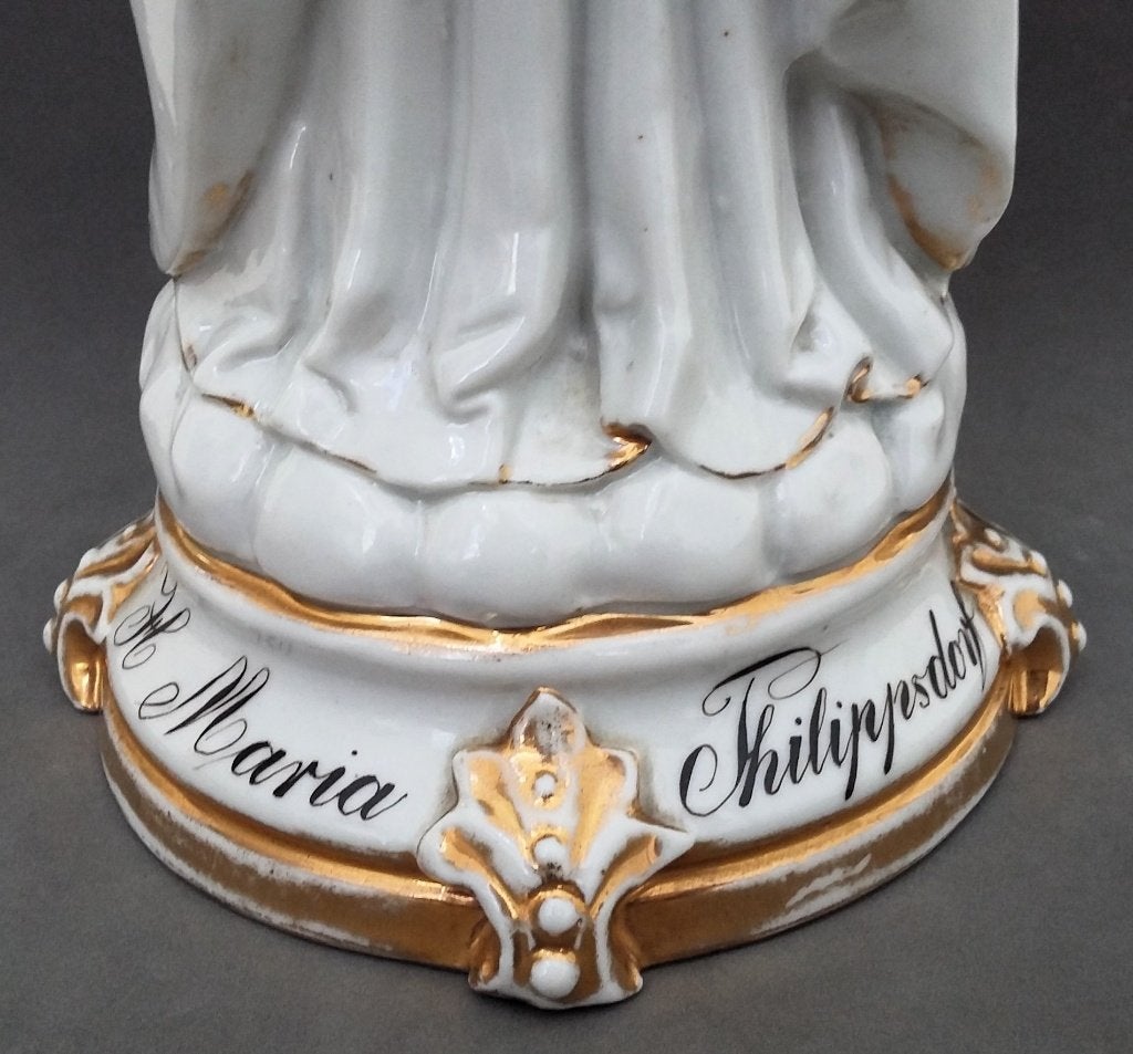 Omstreeks 1875 GROOT Porseleinen Maria Madonna Beeld, Antiek en Kunst, Antiek | Religie, Ophalen of Verzenden
