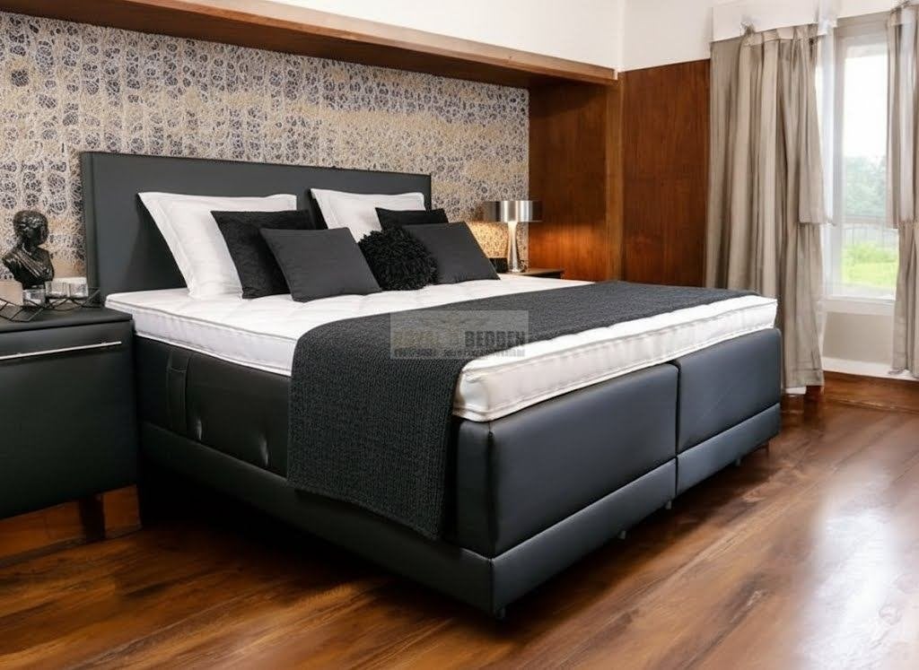 160x200 elektrische kwaliteit boxspring €1899,-, Overige materialen, Verstelbaar, Zwart, Ophalen of Verzenden