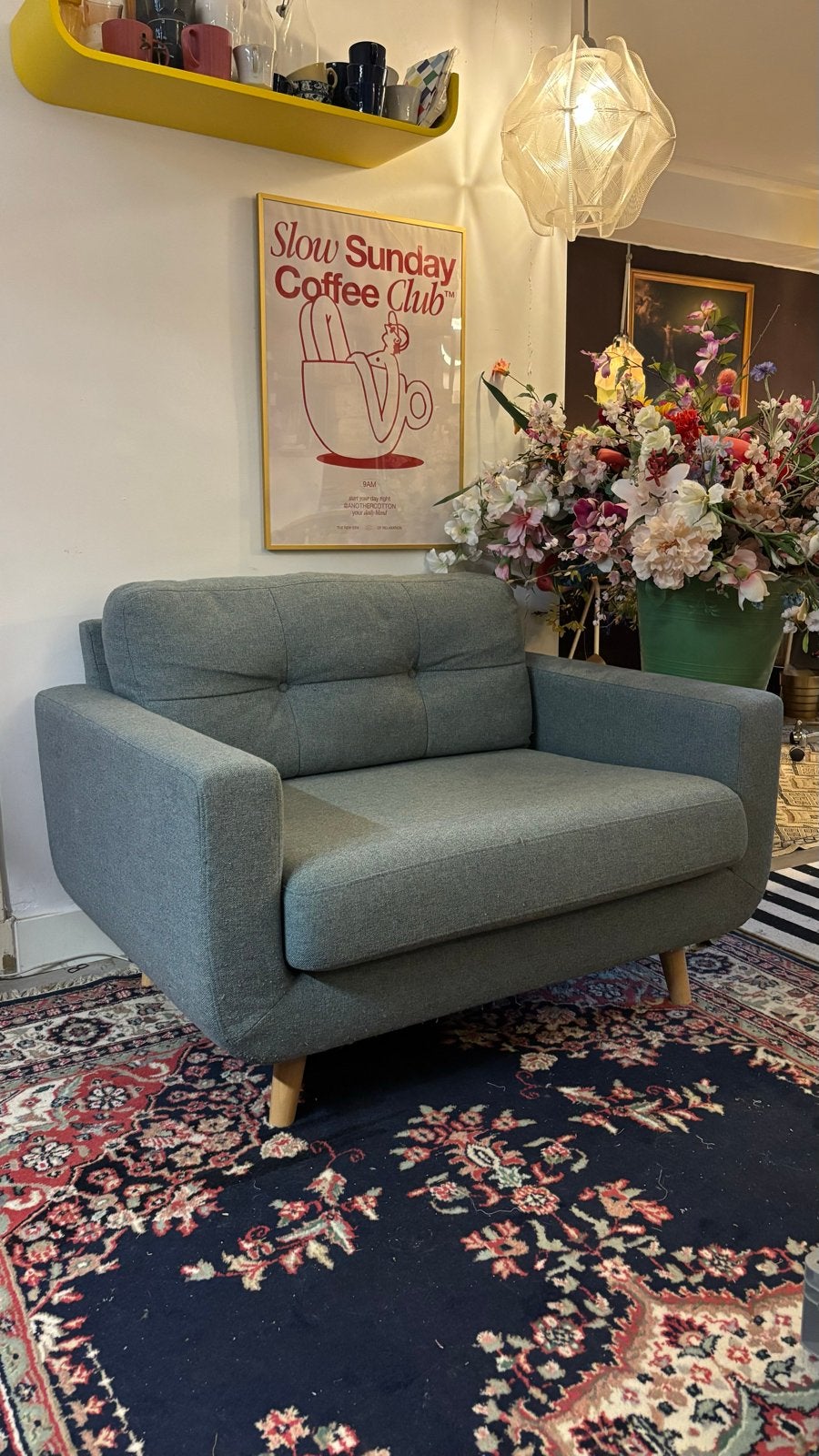 Heerlijke Loveseat wehkamp Home Palermo - blauw, Ophalen, Tweepersoons, 75 tot 100 cm, Zo goed als nieuw