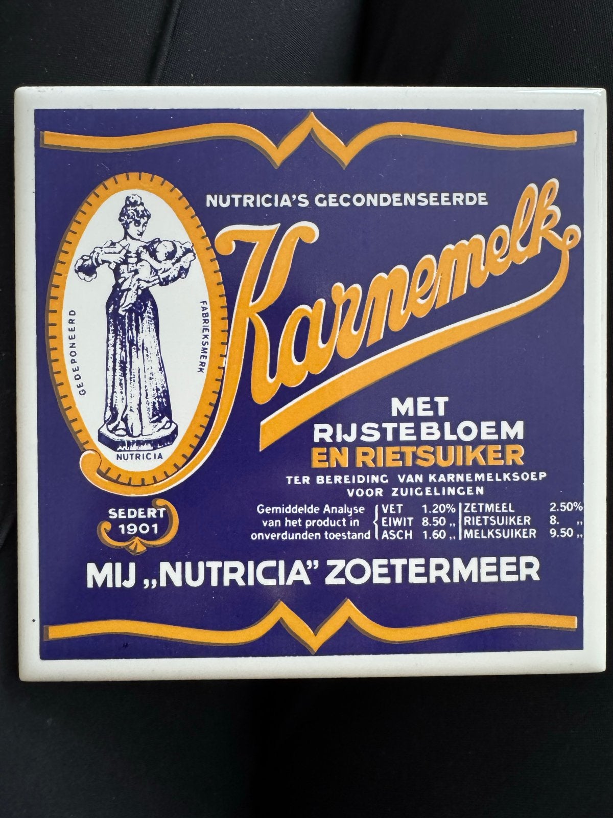 Vintage Nutricia Karnemelk reclamebord - Sedert 1901, Ophalen of Verzenden
