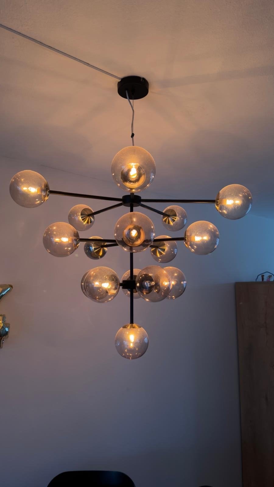 Moderne hanglamp met glazen bollen - Made, Ophalen, Gebruikt, Glas, E14 (klein)