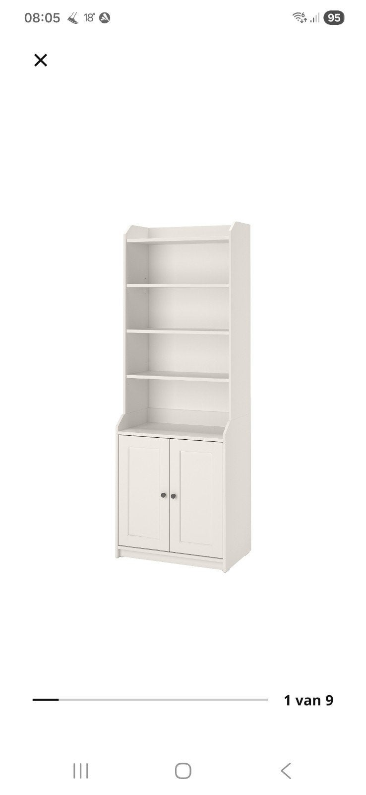 Witte hoge Hauga kast van Ikea, Huis en Inrichting, Ophalen, Met deur(en), 50 tot 100 cm, Zo goed als nieuw